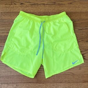 Nike Men's Bright Yellow Dri -Fit Running Shorts